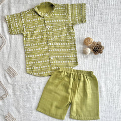 Collared Co-ord sets for kids Olive