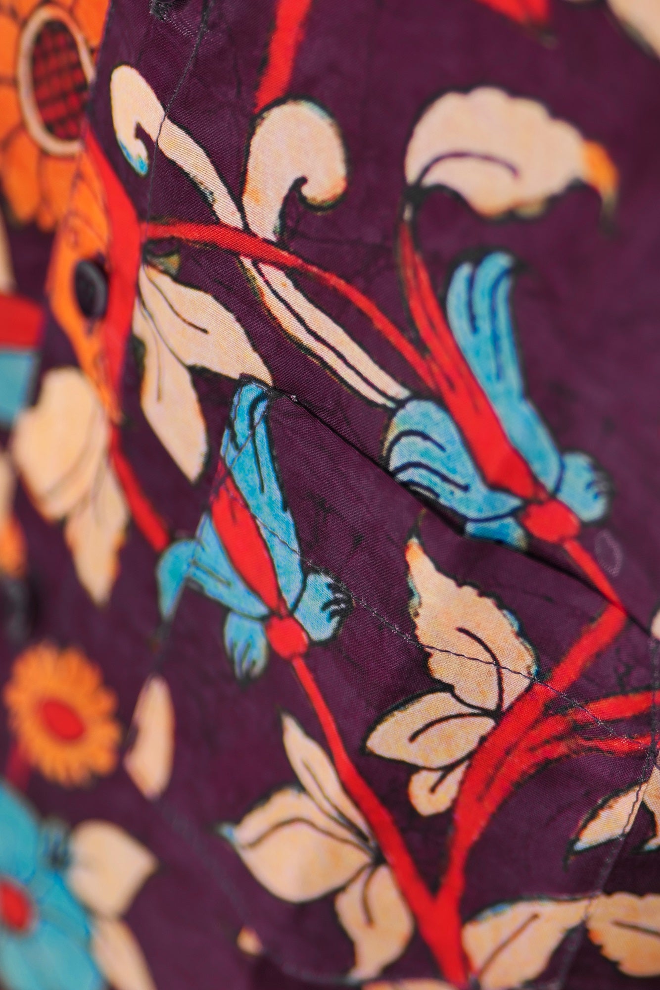 Maroon Party wear shirt on Mul Mul fabric/Digital print shirt