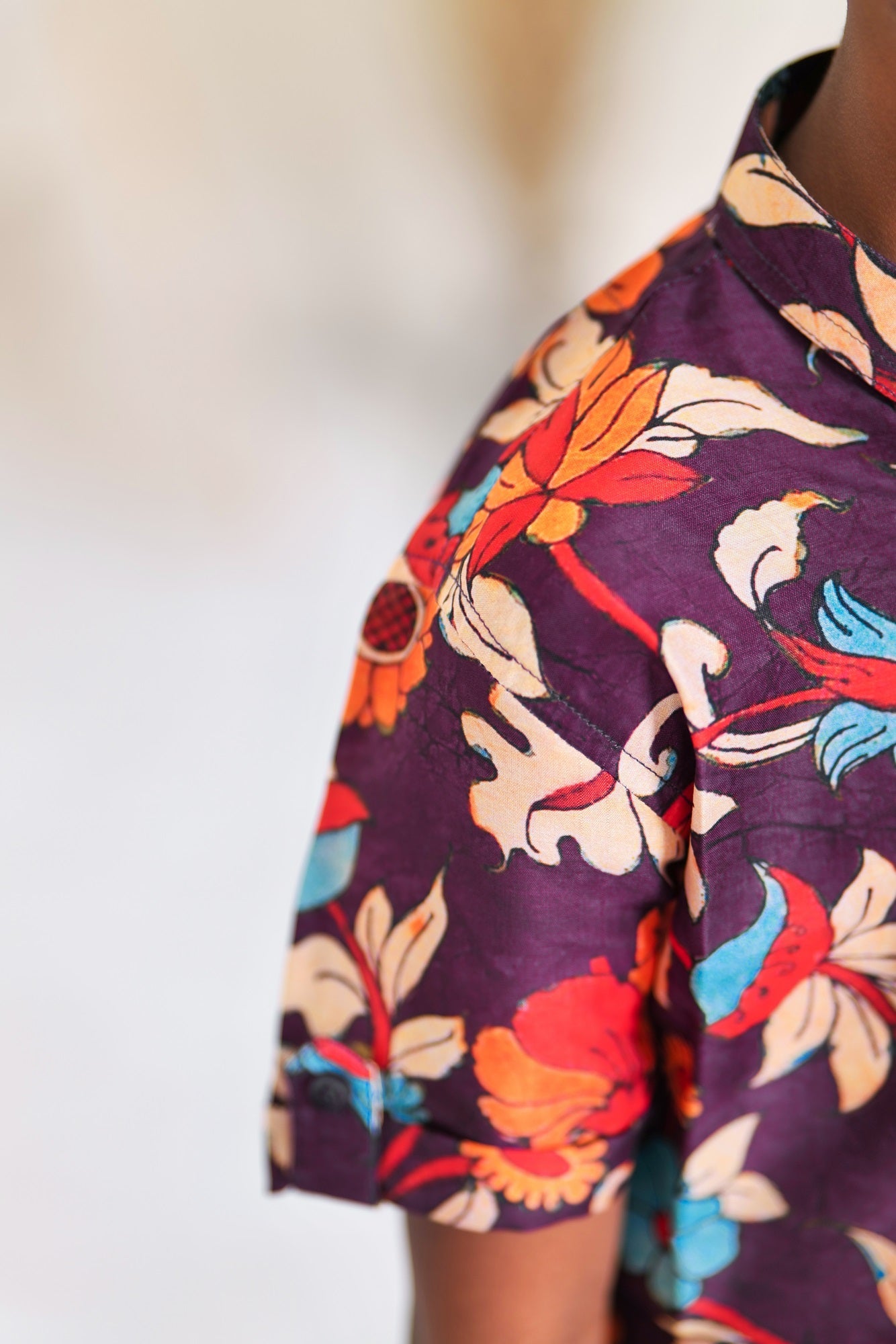 Maroon Party wear shirt on Mul Mul fabric/Digital print shirt