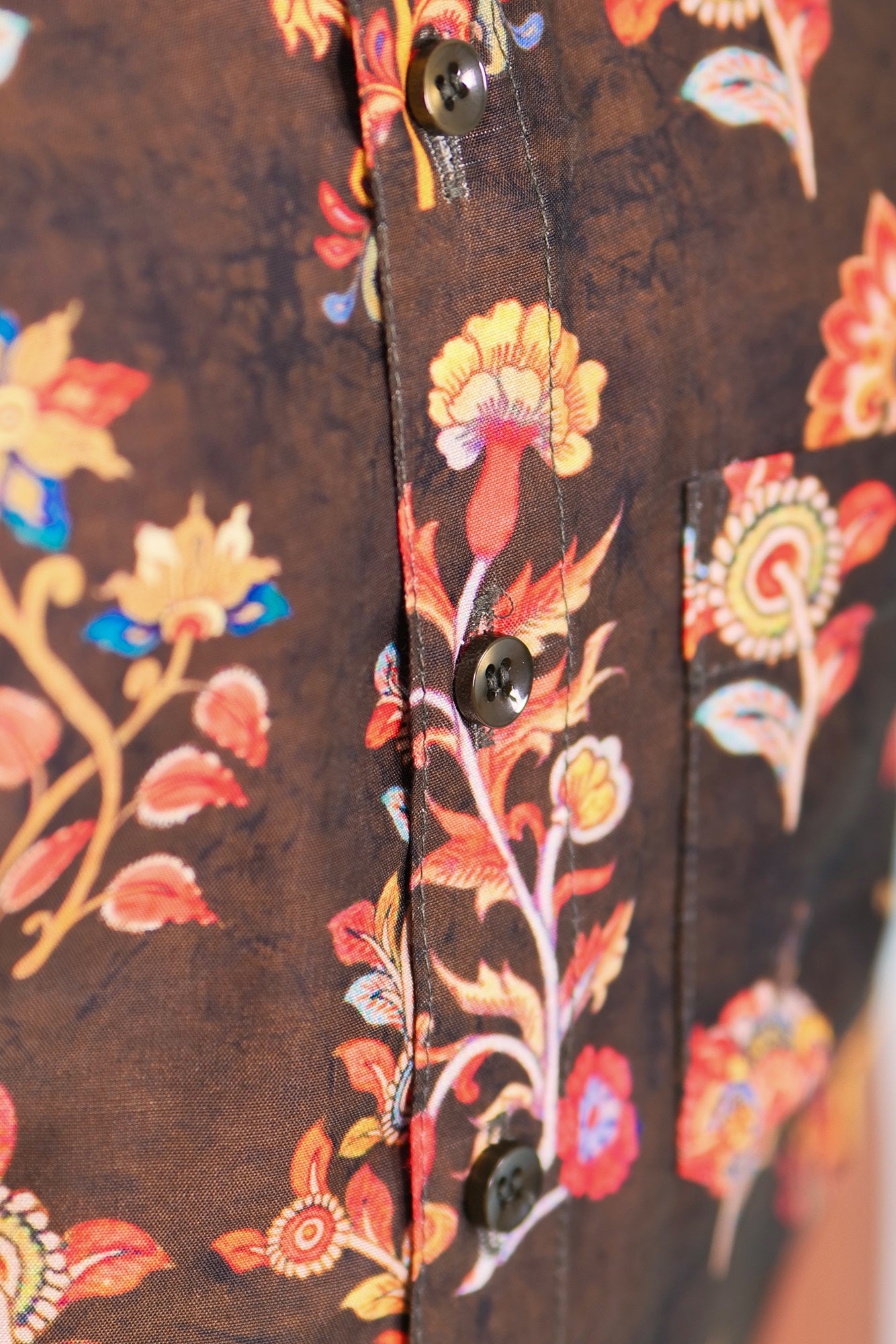 "Boys Printed Partywear Shirt in Soft Mul Mul Fabric - Rich Brown Color"