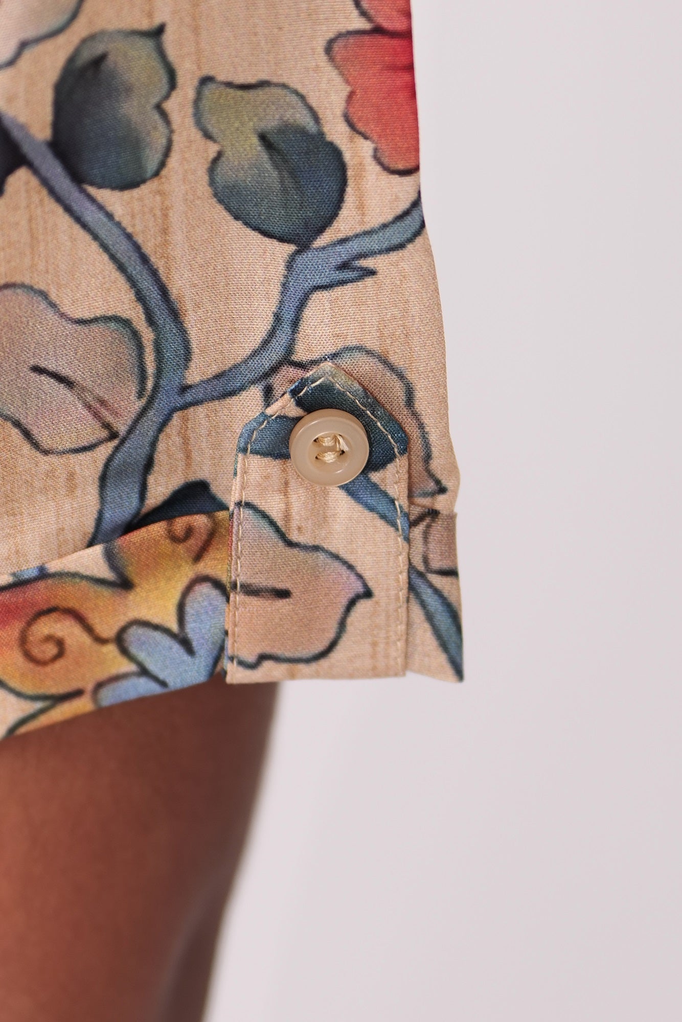 "Boys Printed Partywear Shirt in Soft Mul Mul Fabric - Sophisticated Beige for Every Celebration"
