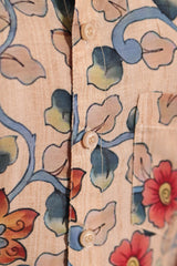"Boys Printed Partywear Shirt in Soft Mul Mul Fabric - Sophisticated Beige for Every Celebration"
