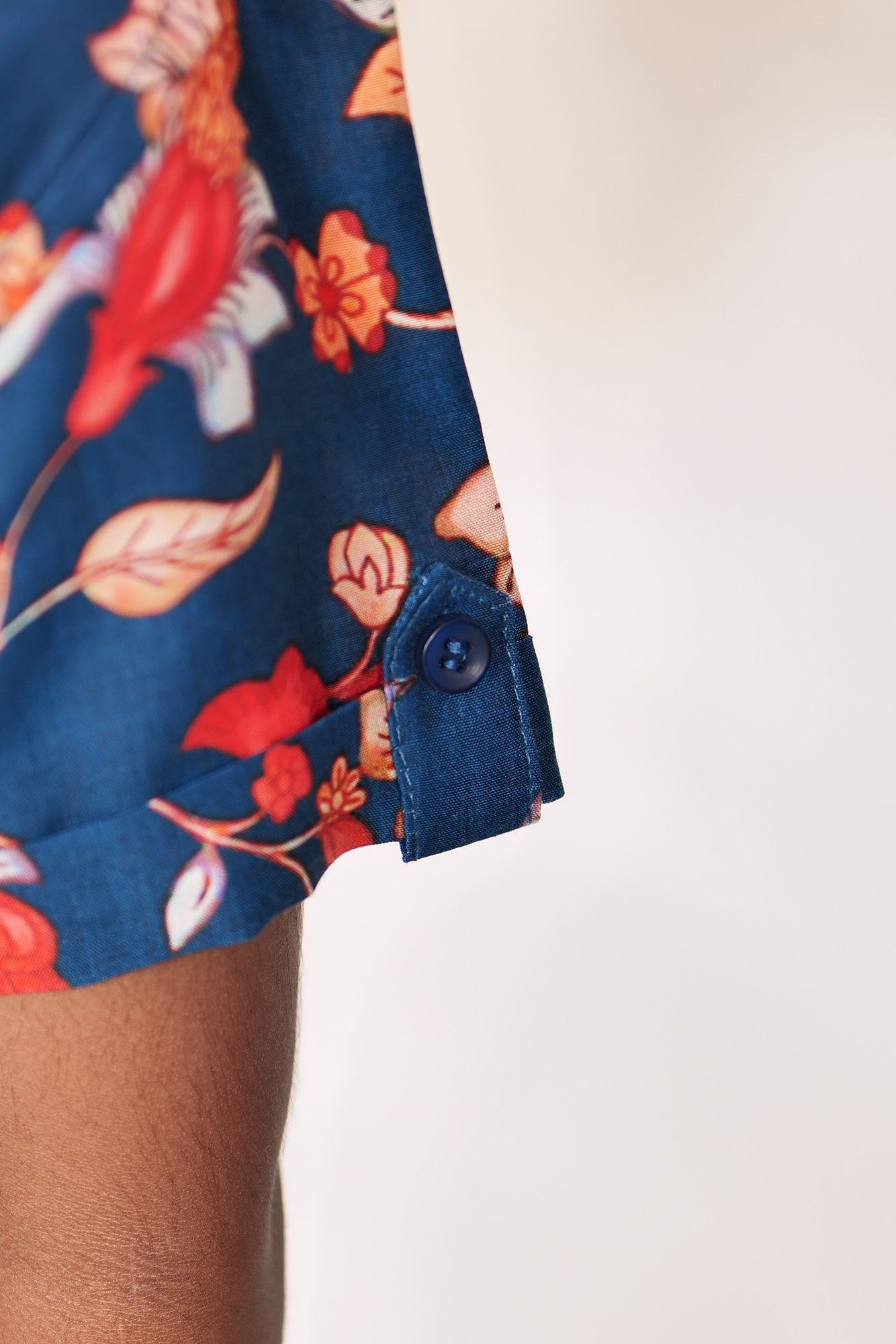 "Pure Mul Cotton Fabric Hand Block Printed Boys Shirt in Blue - Timeless Craftsmanship with a Modern Touch"