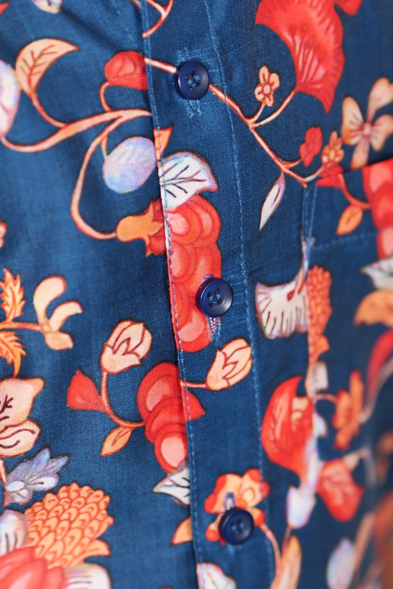 "Pure Mul Cotton Fabric Hand Block Printed Boys Shirt in Blue - Timeless Craftsmanship with a Modern Touch"
