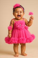 Hot Pink Pom Pom Dress