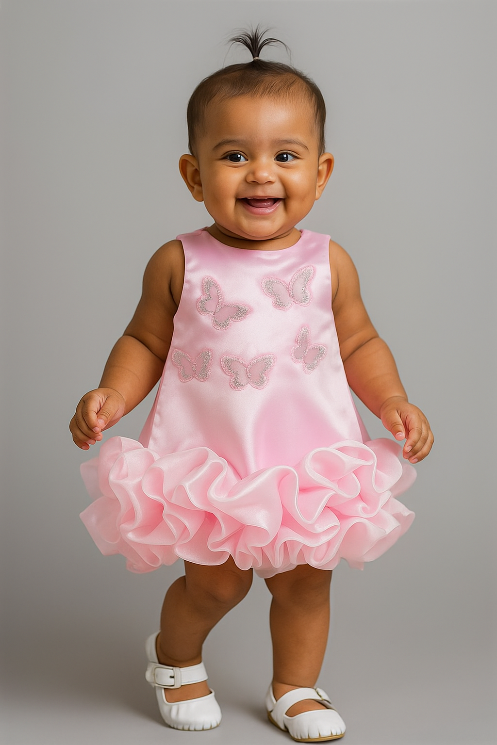 SATIN BUTTERFLY DRESS A LINE