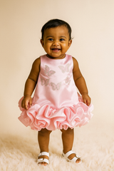 SATIN BUTTERFLY DRESS A LINE