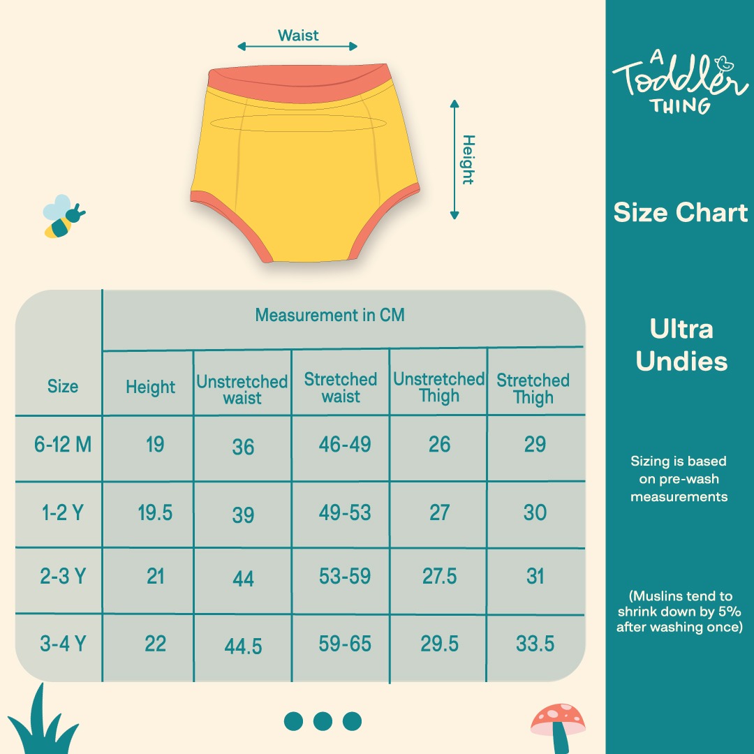 1-2 Years (Pack of 5)  - Ultra Undies - Baby Padded Underwear