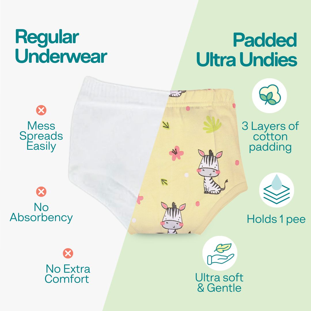 1-2 Years (Pack of 5)  - Ultra Undies - Baby Padded Underwear