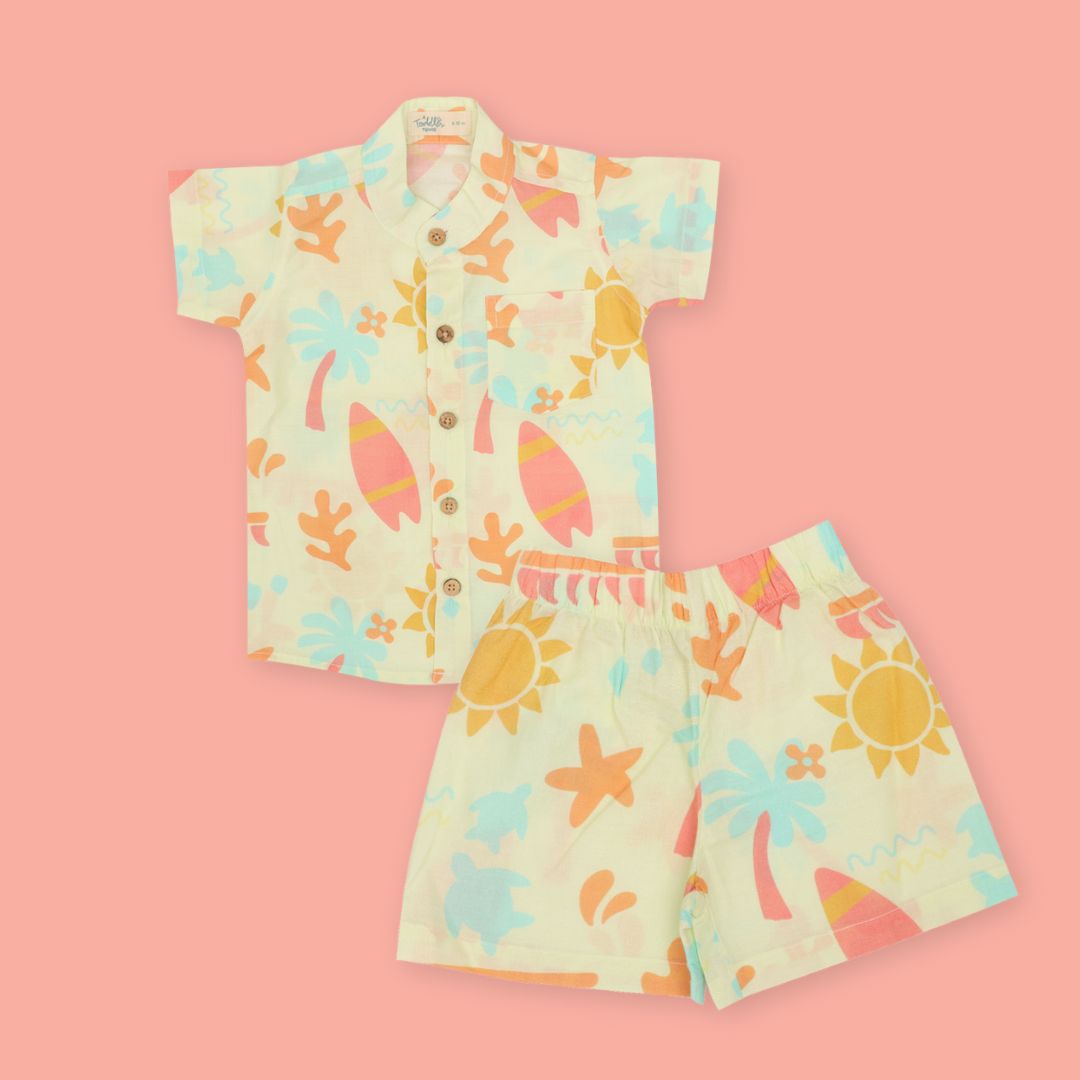 Breezy Leaf - Mulmul Cotton Coord Set