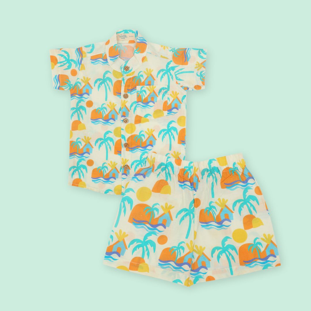 Breezy Leaf - Mulmul Cotton Coord Set