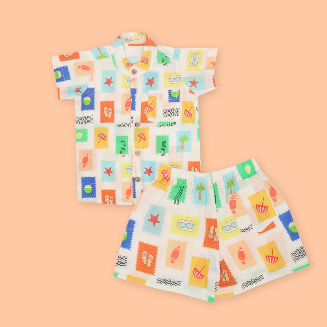 Citrus Splash - Mulmul Cotton Coord Set