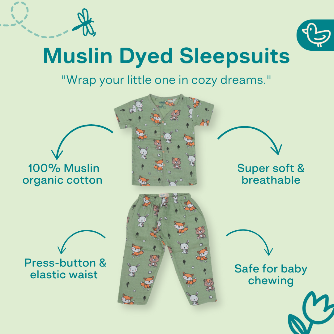 Forest Joy - Muslin Sleep Suit for babies and kids (Unisex)