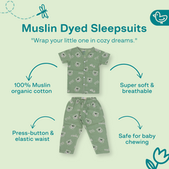 Fuzzy Bear - Muslin Sleep Suit for babies and kids (Unisex)
