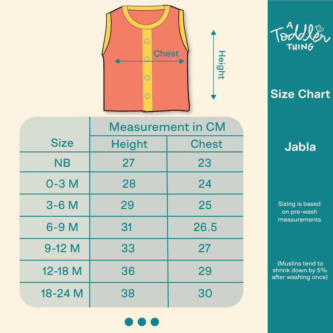 Toddler Tales- Muslin Jabla and Shorts for Babies and Toddlers