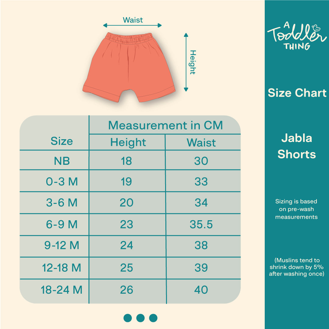 Toddler Tales- Muslin Jabla and Shorts for Babies and Toddlers