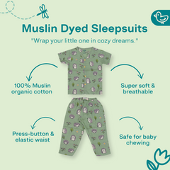 Muslin Colour Sleep Suits for babies and kids (Unisex)